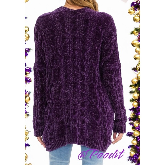 Beautiful purple open front cardigan S/M M/L combo size - Picture 3 of 8
